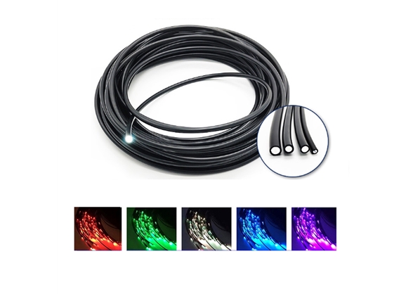 SINGLE CORE BLACK END EMITTING FIBER OPTIC CABLE